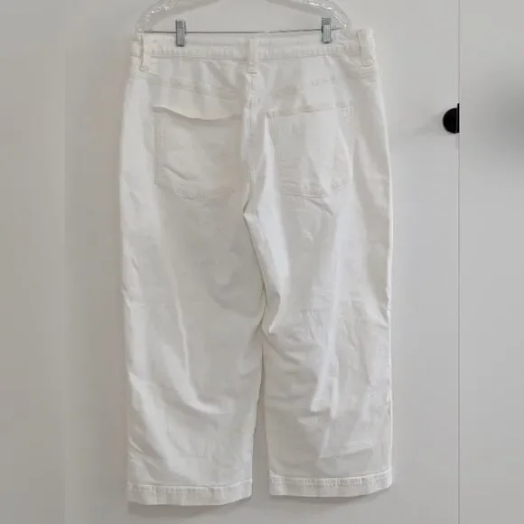 Madewell Curvy Perfect Vintage Wide Leg Crop Jeans W33 NWT Tile White NU078 - Picture 5 of 10